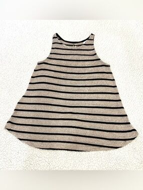 Old Navy Girls Beige and Black Striped Tank Top